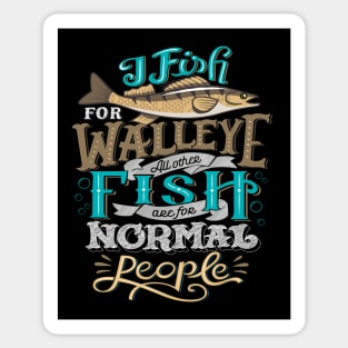 Funny Walleye Hunting Vintage Look Sticker